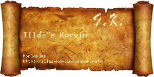 Illés Korvin névjegykártya